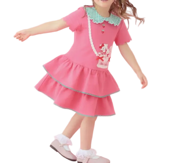 Lil ala mode x coeur a coeur Tiered Frill Pochette Dress for Kids