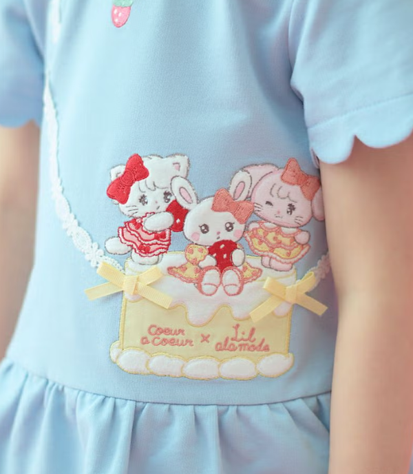 Lil ala mode x coeur a coeur Tiered Frill Pochette Dress for Kids