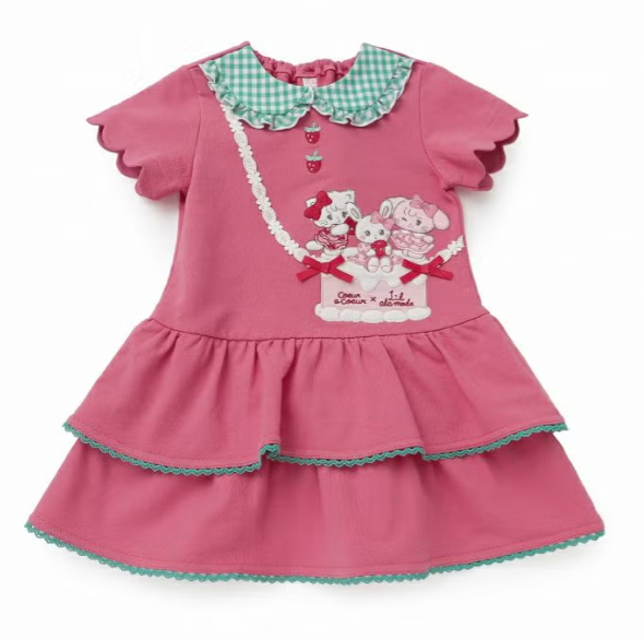 Lil ala mode x coeur a coeur Tiered Frill Pochette Dress for Kids