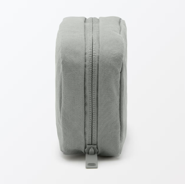 Muji Wrinkled Nylon Wide Opening Cosmetic Pouch M