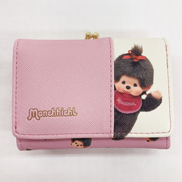 Monchhichi Clasp Wallet MO2-2 Tri-Fold Kiss Lock Wallet