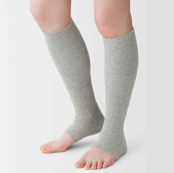 MUJI Women's Toe-Free Graduated Compression Knee High Socks