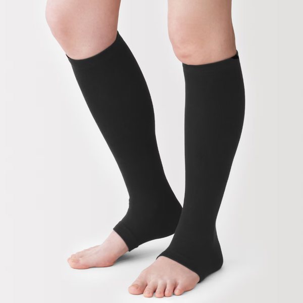MUJI Women's Toe-Free Graduated Compression Knee High Socks
