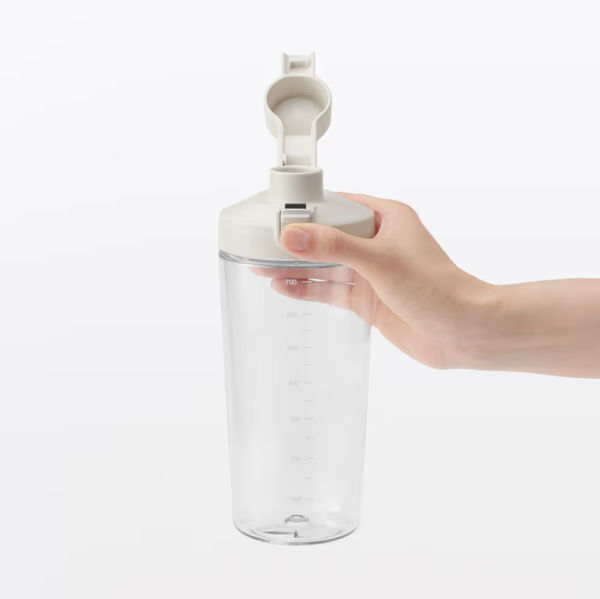 MUJI Wide Mouth Easy-Clean One-Touch Water Bottle with Measurement Scale 700ml