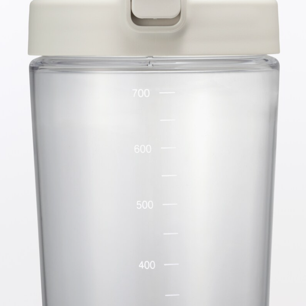 MUJI Wide Mouth Easy-Clean One-Touch Water Bottle with Measurement Scale 700ml
