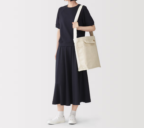 MUJI Organic Cotton Canvas Shoulder Tote Bag