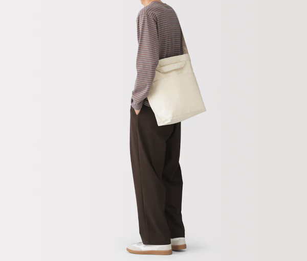MUJI Organic Cotton Canvas Shoulder Tote Bag
