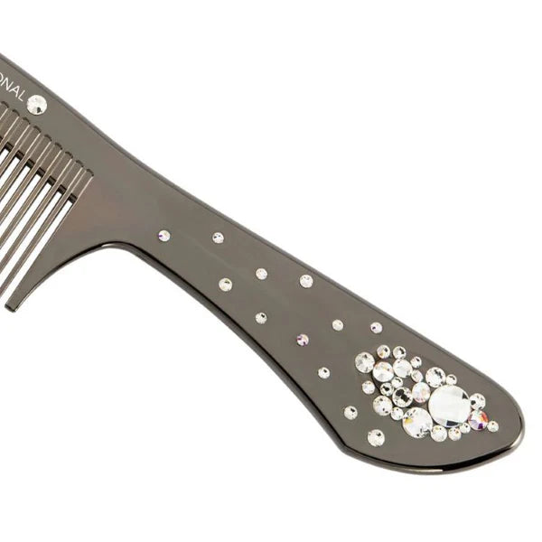 LOVECHROME B3 TETSUKI Deep Black PRECIOSA Crystal Hair Comb