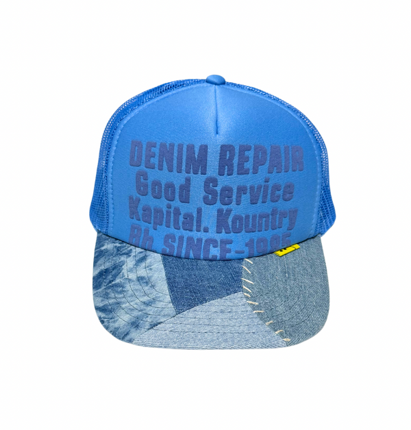 kapital DENIM REPAIR SERVICE PT denim truck cap hat trucker sax blue