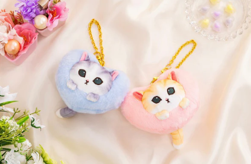 mofusand Fluffy Heart Meow Mascot Keychain