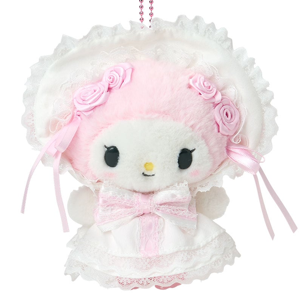 Sanrio My Melody Mascot Holder Keychain White Frill & Lace Series