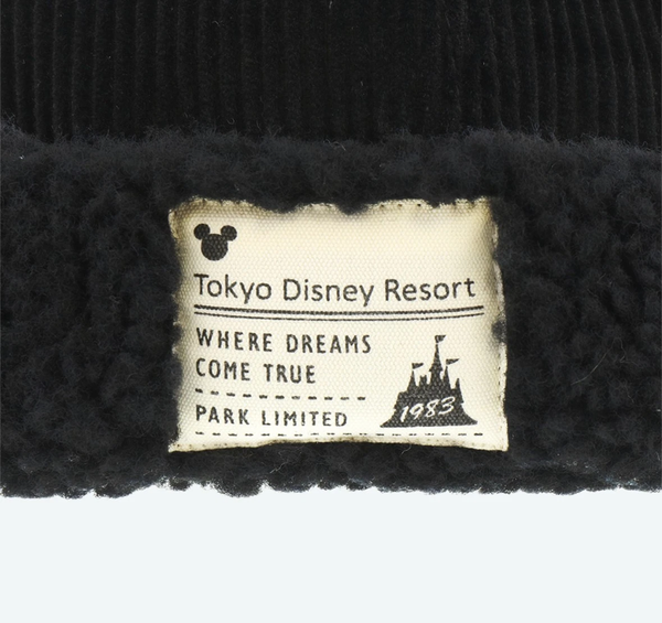 Tokyo Disney Resort Black Corduroy Fleece Mickey Mouse Ear Hat