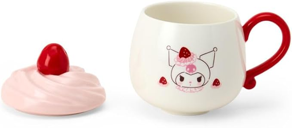 Sanrio Kuromi Ceramic Mug with Lid Strawberry Shortcake Design