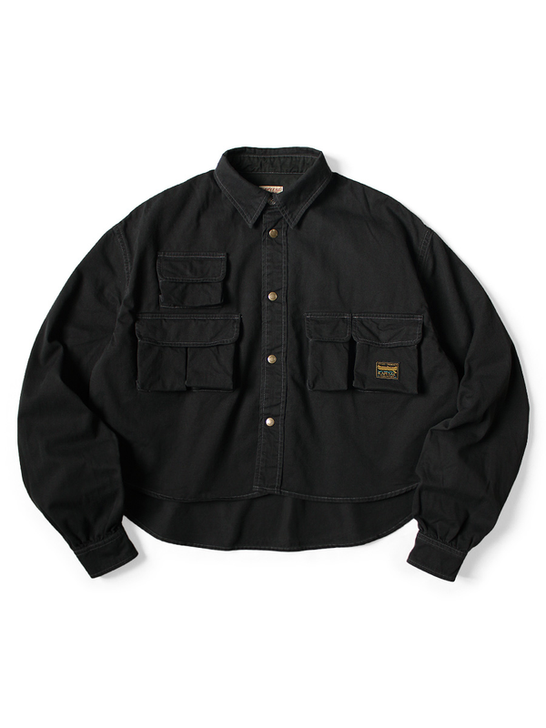 Kapital Nugget-Pocket Cropped Fish Shirt