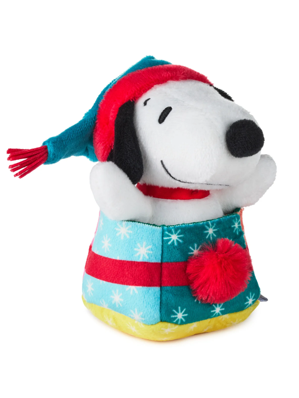 Snoopy Christmas Gift Box Pull-String Plush Toy