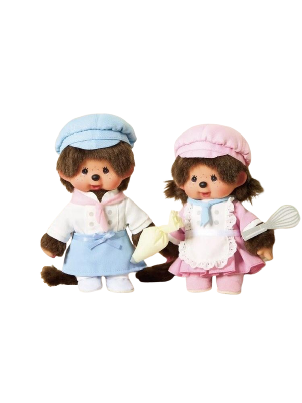 Sekiguchi Monchhichi Patisserie Sweet Sugar Tokyo Station Limited 2026 Boy & Girl Plush Set S Size