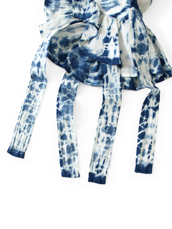 Kapital Linen Tokushima Shibori Dye FARMY Frill Hat