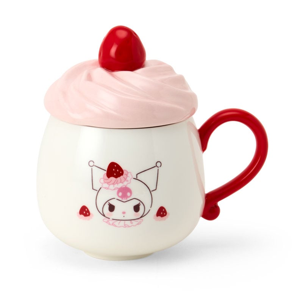 Sanrio Kuromi Ceramic Mug with Lid Strawberry Shortcake Design