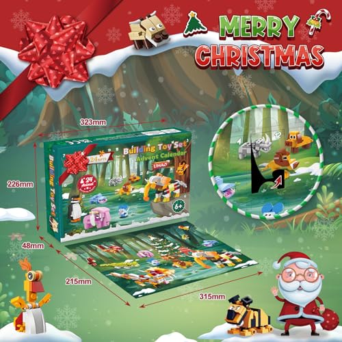 LIHAO Advent Calendar 2025 Animal Building Blocks