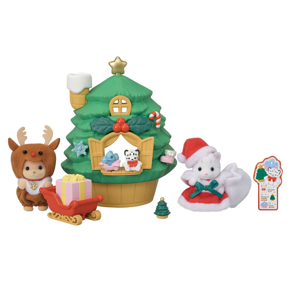 Sylvanian Families Baby Santa Christmas Tree House Set
