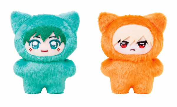 My Hero Academia Chimi Kemo Mascot Plush Keychain Set Izuku Midoriya & Katsuki Bakugo