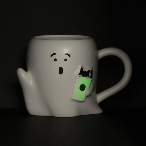 Starbucks Halloween 2025 Ghost Black Cat Glow in the Dark Mug