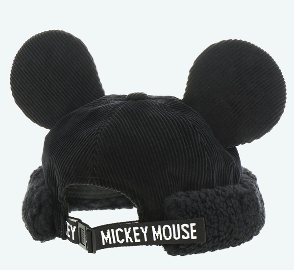 Tokyo Disney Resort Black Corduroy Fleece Mickey Mouse Ear Hat