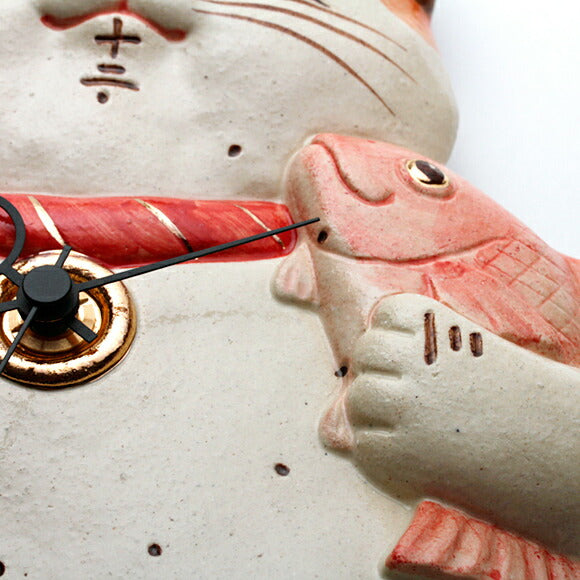 Seto ware Japanese Lucky Cat Ceramic Pendulum Wall Clock CY-Y9811