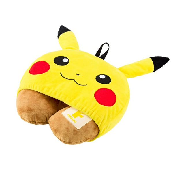 Pokemon Pikachu Hooded Neck Pillow Travel Fleece Cushion