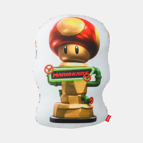 Mario Kart World Trophy Die-Cut Cushion – Soft Character Decorative Pillow