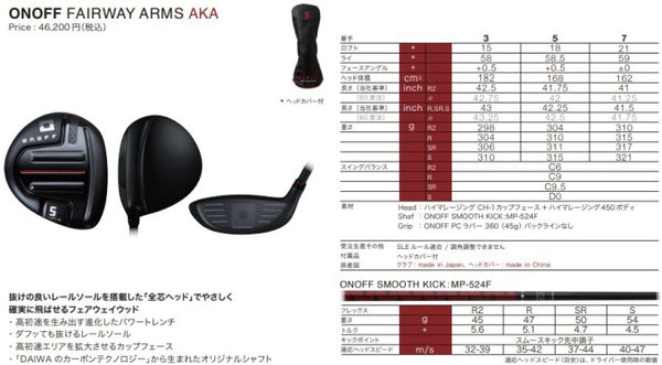 ONOFF Fairway Arms AKA MP-524F Fairway Wood 2024 Golf Club