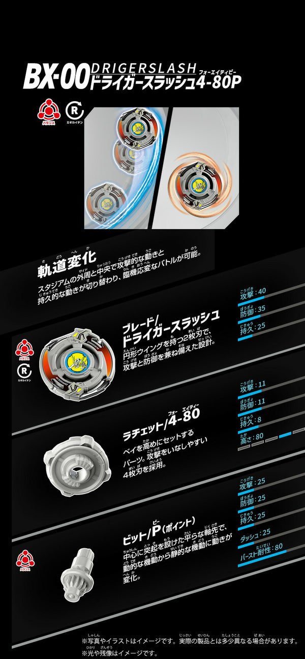 Takara Tomy BEYBLADE X BX-00 Booster Driger Slash 4-80P