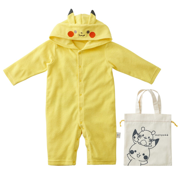 Monpoke Pikachu Hooded Coverall & Drawstring Bag Gift Set