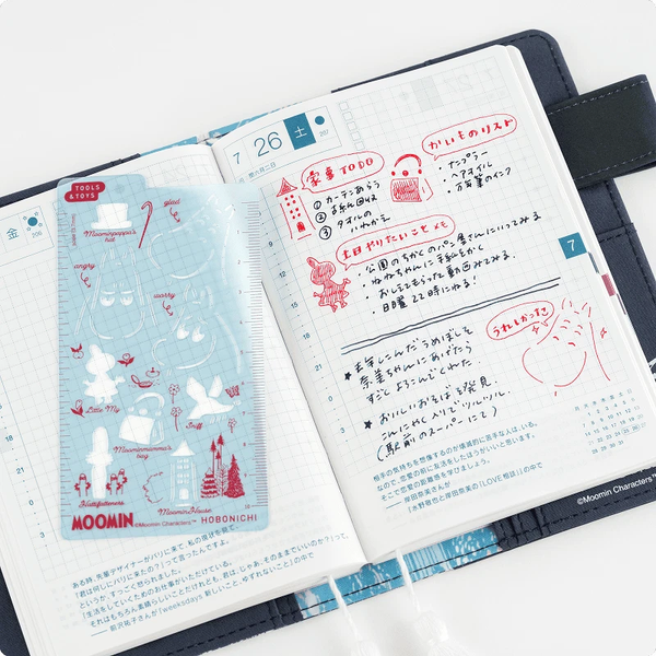 Hobonichi Techo 2026 Moomin Template Acrylic Stencil Ruler