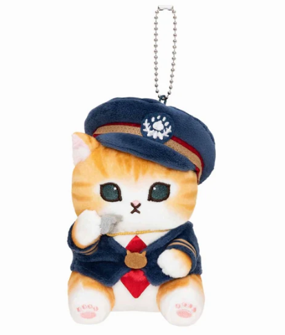 mofusand Stationmaster Meow Mascot Keychain