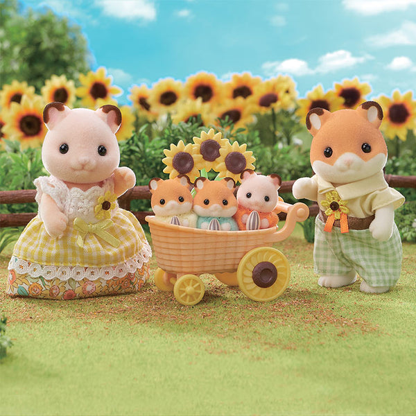 Epoch Sylvanian Families FS-61 Sunflower Theme Hamster Family Set