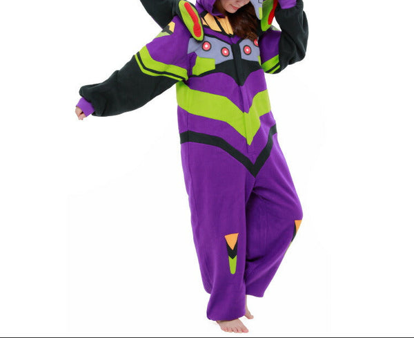 SAZAC Kigurumi Pajamas - Glow-in-the-Dark Evangelion Unit-01 Cosplay Costume