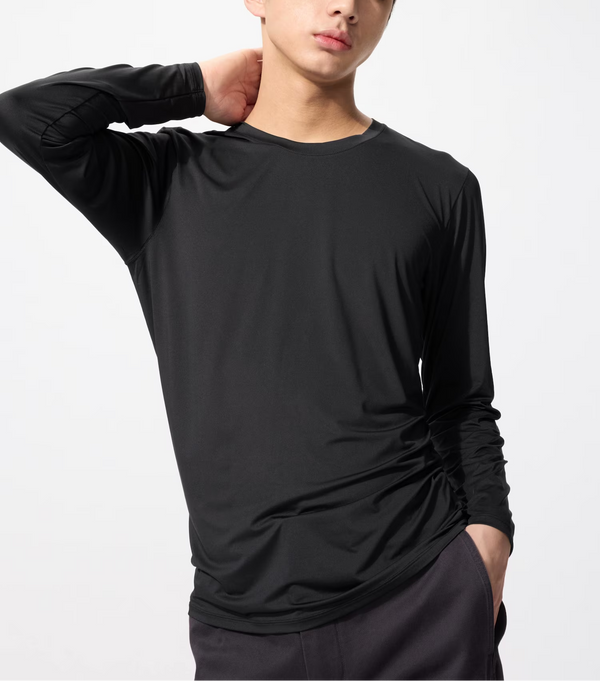 Uniqlo AIRism Long Sleeve Crew Neck T-Shirt