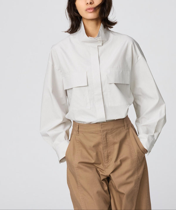 UNIQLO Cotton Stand Collar Shirt Jacket