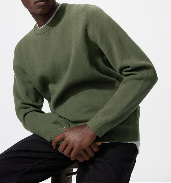 UNIQLO Washable Milano Rib Crew Neck Sweater