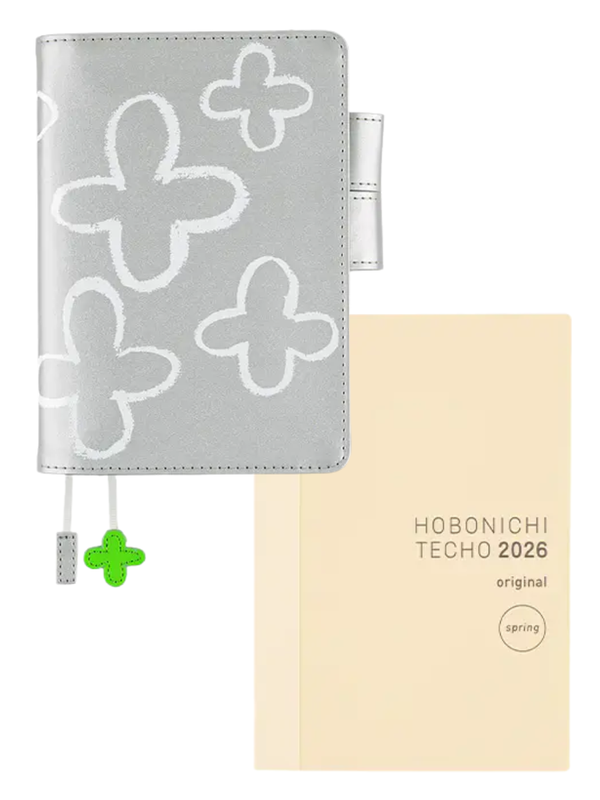 Hobonichi Techo Original A6 Cover Makoto Matsubayashi Silver Flower