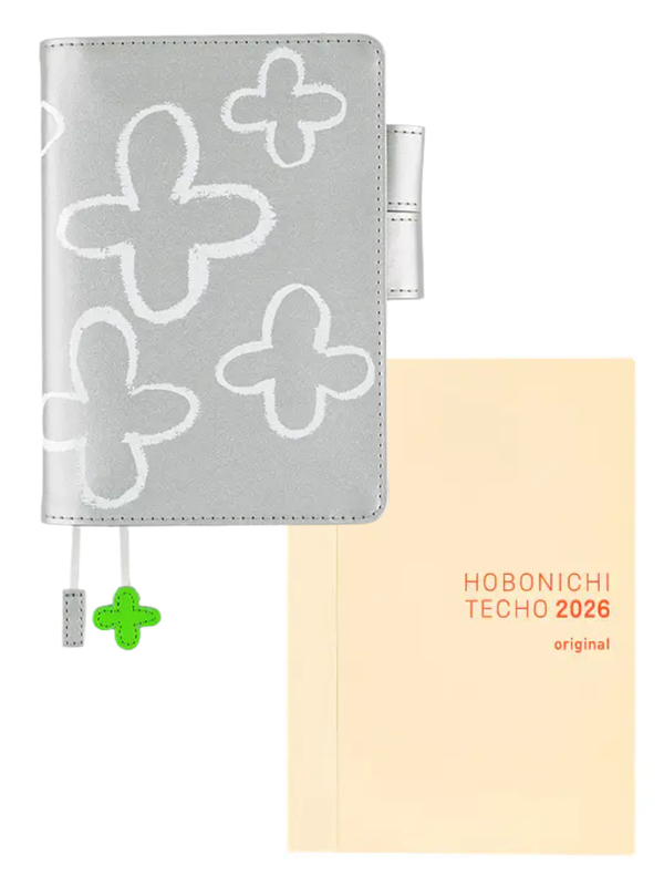 Hobonichi Techo Original A6 Cover Makoto Matsubayashi Silver Flower