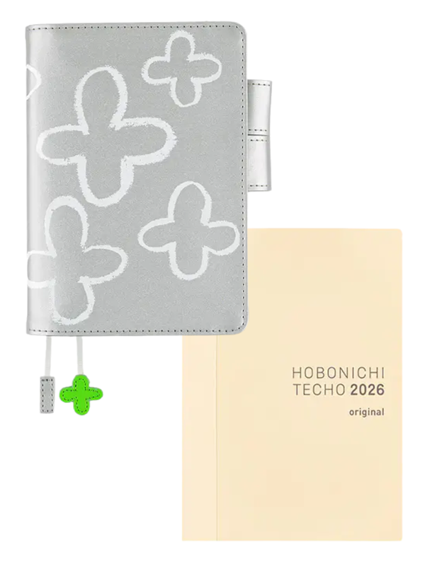 Hobonichi Techo Original A6 Cover Makoto Matsubayashi Silver Flower