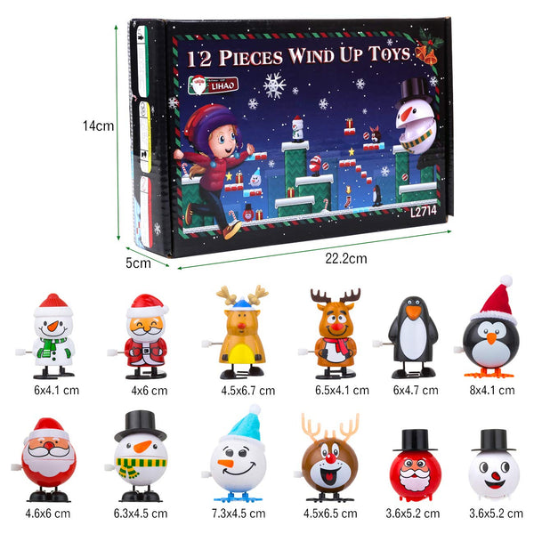 LIHAO Christmas Wind-Up Toys Set of 12