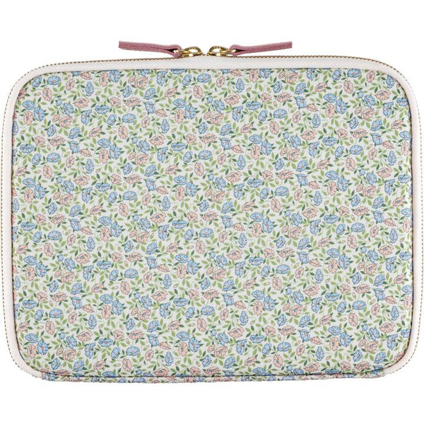 Hobonichi Techo 2026 Large Drawer Pouch Floral Pink Blue Cotton Organizer Accordion Case
