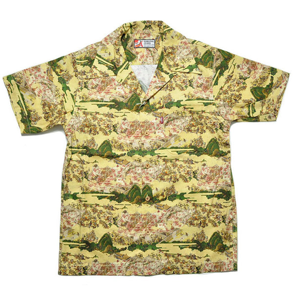 SAMURAI JEANS SSA21-HJ Honnoji Temple Pattern Aloha Shirt