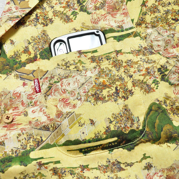 SAMURAI JEANS SSA21-HJ Honnoji Temple Pattern Aloha Shirt
