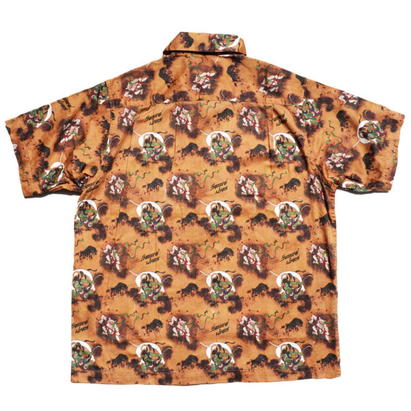 SAMURAI JEANS SSA23-FR Wind God and Thunder God Pattern Hawaii Shirt