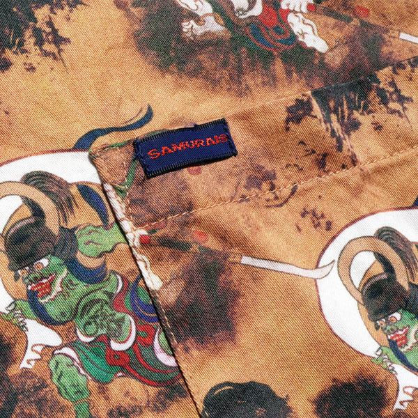 SAMURAI JEANS SSA23-FR Wind God and Thunder God Pattern Hawaii Shirt