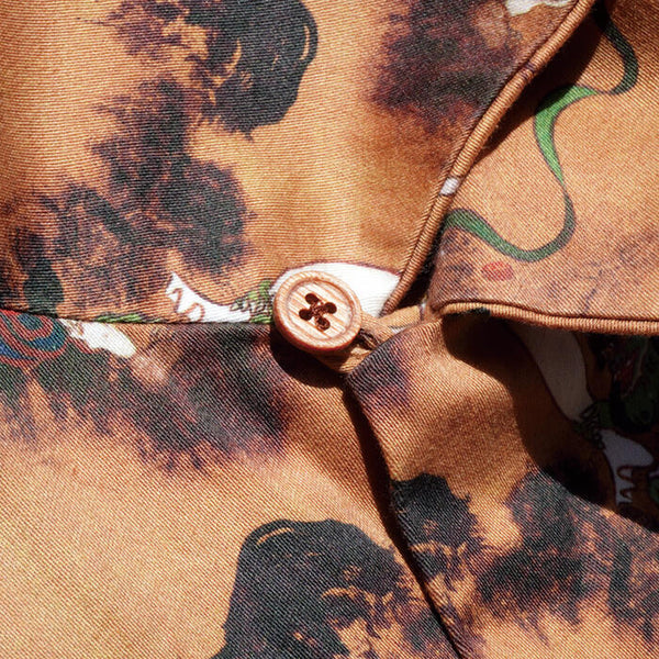 SAMURAI JEANS SSA23-FR Wind God and Thunder God Pattern Hawaii Shirt